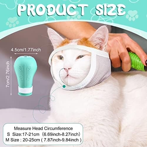 Cat Muzzle for Grooming with 4 Silicone Boots