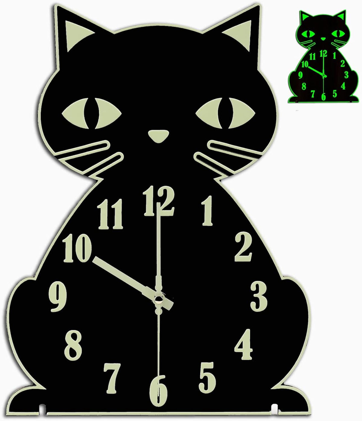 Cat Wall Clock Night Light