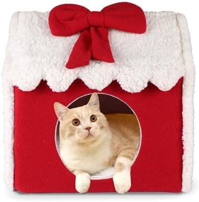 Christmas Cat Bed Cave Nest House Cat Igloo