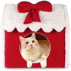 Christmas Cat Bed Cave Nest House Cat Igloo