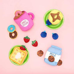 Coffee and Donut Colorful Squeaky Dog Toys