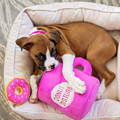 Coffee and Donut Colorful Squeaky Dog Toys