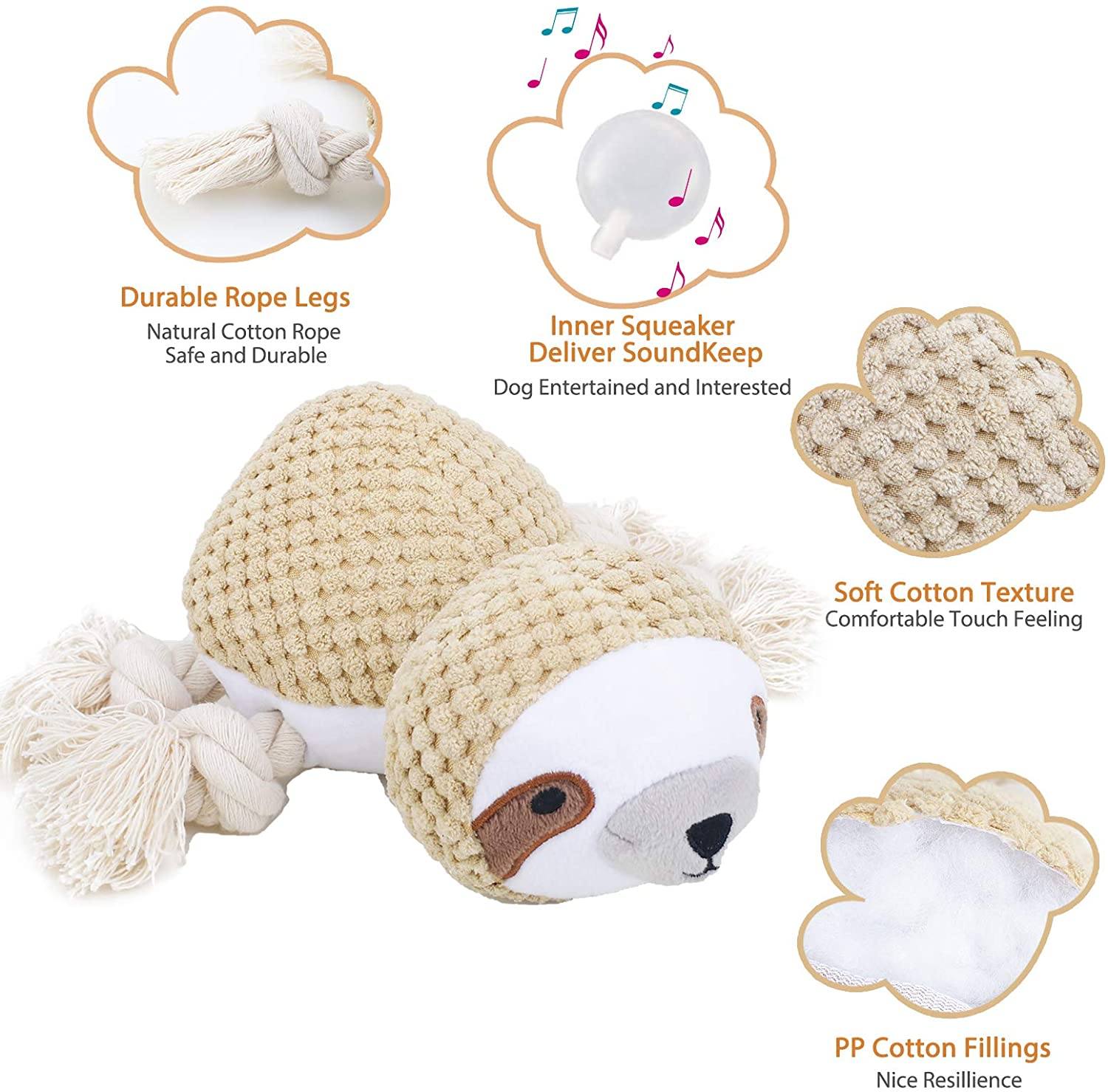 Cotton Plush Squeaky Dog Toys