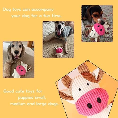 Cow Plush Dog Toy Squeaky