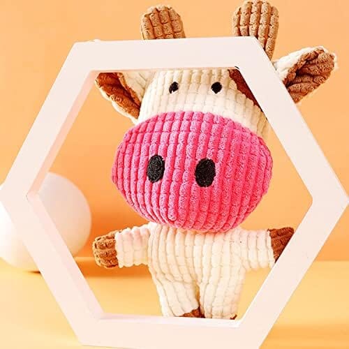 Cow Plush Dog Toy Squeaky