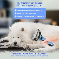 Dematting Comb with Extra Wide Double-Sided Stainless Steel Teeth for Detangling