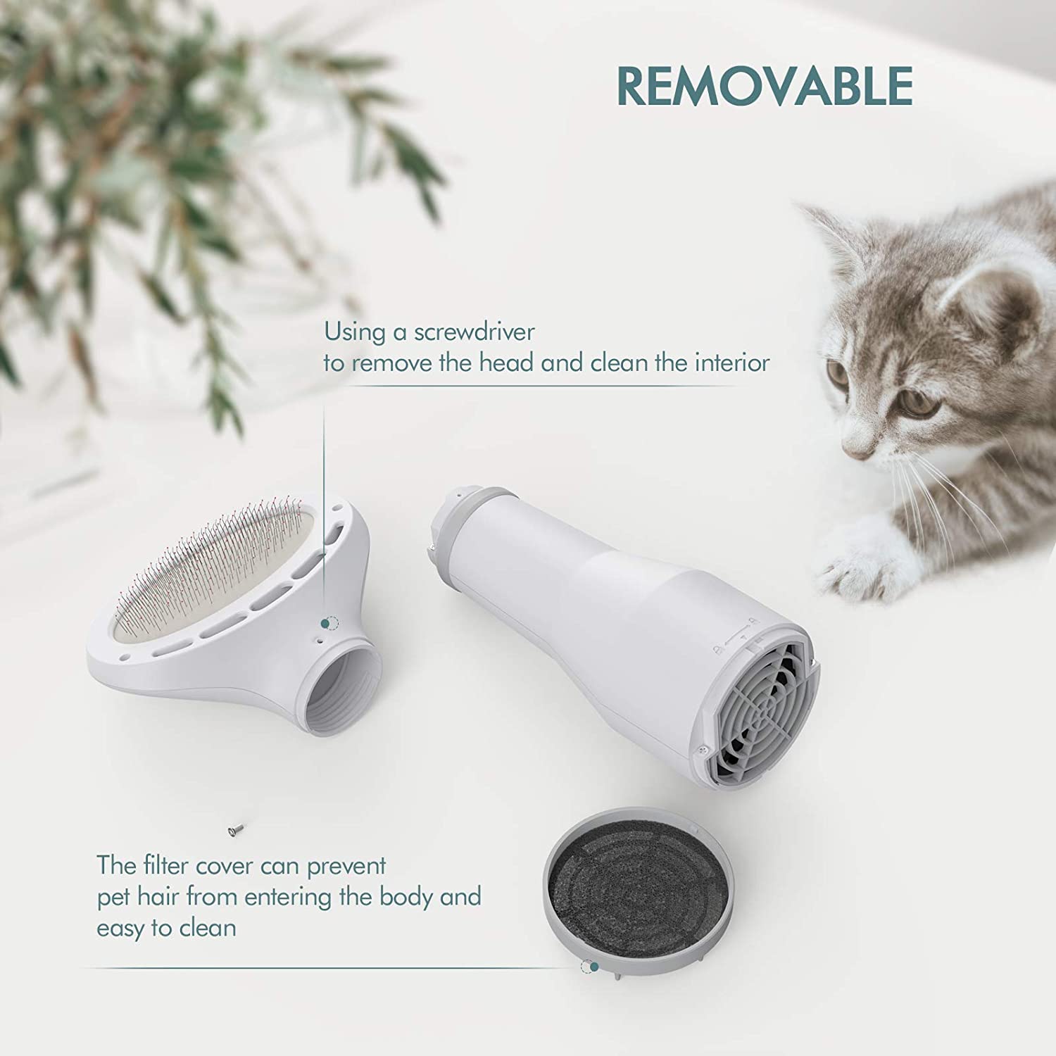 Dog Hair Dryer Brush Dog Blow Dryer with Slicker Brush