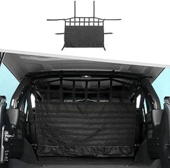 Dog Pet Barrier Back Seat Cargo Net  Trunk Organizer with Storage Pockets & Molle System
