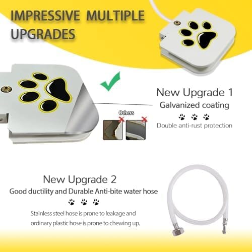 Dog Sprinkler Drinking Water Dispenser with Stainless Steel Braided Hose