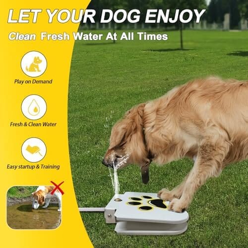 Dog Sprinkler Drinking Water Dispenser with Stainless Steel Braided Hose