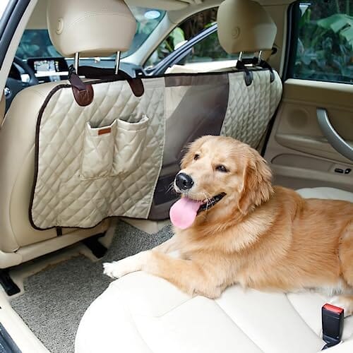 Durable Dog Car Barrier with Full View Mesh Panel and Adjustable Straps