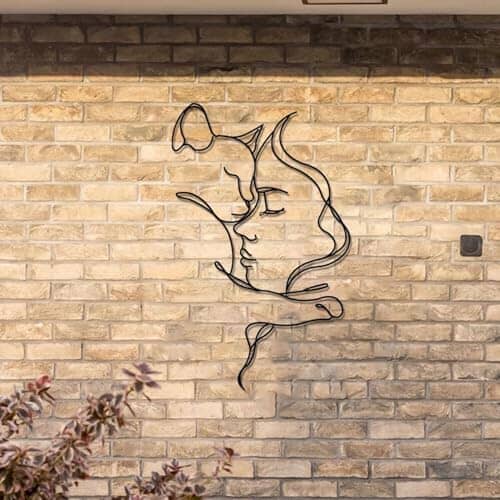 Girl and Cat Wall Decoration for Cat Lovers