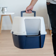 Jumbo Hooded Corner Litter Box with Scoop