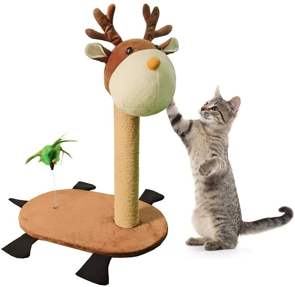 Kitten Scratcher with Feather Toy