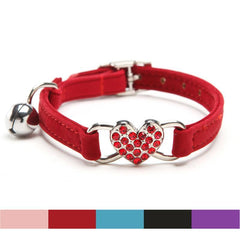 Lovely Heart with Bell Design Cat Collar