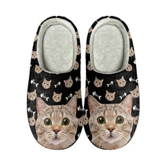 Meow-some Slippers: Casual Lightweight 3D Cat Print Cotton Slippers