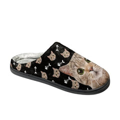 Meow-some Slippers: Casual Lightweight 3D Cat Print Cotton Slippers