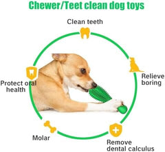 Natural Rubber Tough Hard Dog Interactive Toys Toothbrush for Training and Dental Care