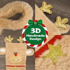 Pet Christmas Stocking Faux Fur Moose Christmas Stockings