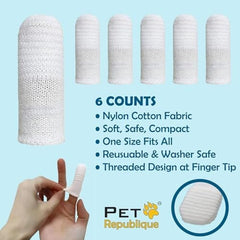 Pet Soft Fabric Finger Toothbrush Kit for Dogs and Cats
