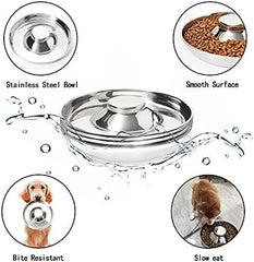 Set of 2 Puppy Feeder Dog Food and Water Bowl