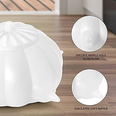 Silicone Puppy Feeder with Nipples Pet Self Feeding Device (White)