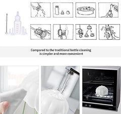 Silicone Puppy Feeder with Nipples Pet Self Feeding Device (White)