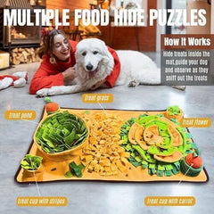 Snuffle Mat for Dogs Large Dog Snuffle Mat with Squeaky Plush Carrot Toy