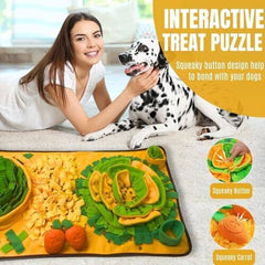 Snuffle Mat for Dogs Large Dog Snuffle Mat with Squeaky Plush Carrot Toy