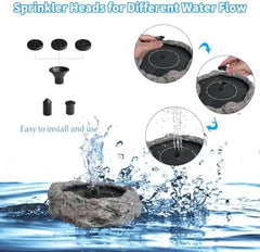 Solar Bird Bath Fountains High Efficiency Panels Birdbath Fountain 5 Spray Types