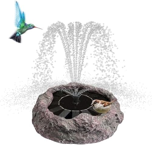 Solar Bird Bath Fountains High Efficiency Panels Birdbath Fountain 5 Spray Types