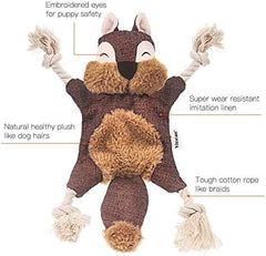 Sturdy Squirrel Interactive Pet Toy Rope Knots Puppy Chew Teething Toys