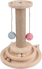 Two-Layer Cat Toy with Turntable-Interactive Track Balls