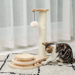 Two-Layer Cat Turntable with Interactive Balls and Dangling Ball