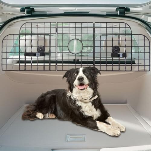 Universal Fit Adjustable Heavy-Duty Pet SUV Divider Gate with Metal Mesh for Safety Driving Travel Accessories