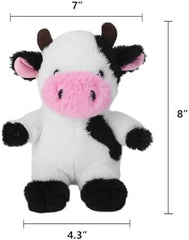 White Cow Plush Dog Toy with Crinkle Paper Stuffed Cow